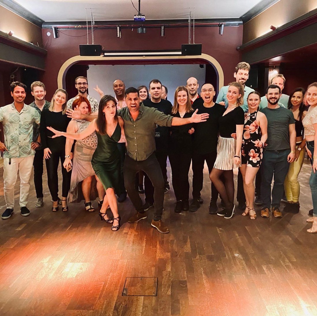 Yatin & Nikol with a bachata class in the studio at the end of a course